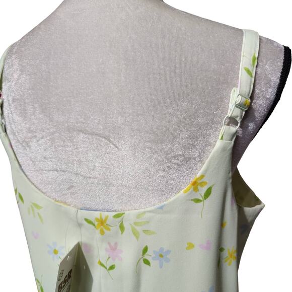 NWT Samii Ryan BSR x Care Bears Sz M Sweetness Green Slip Dress Floral - Picture 4 of 10